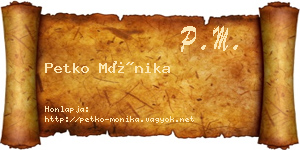 Petko Mónika névjegykártya